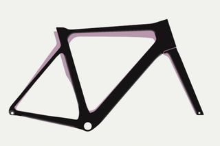 A silhouette of the new Liv EnviLiv frameset laying on top of the old one frameset which is purple