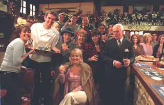 Malandra Burrows and the cast of Emmerdale group shot