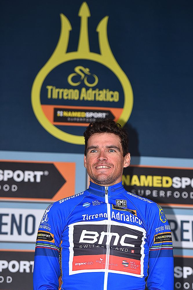 Greg Van Avermaet on the final Tirreno-Adriatico podium
