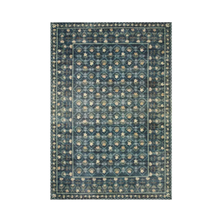 Urban Outfitters dark blue and teal rug with floral pattern