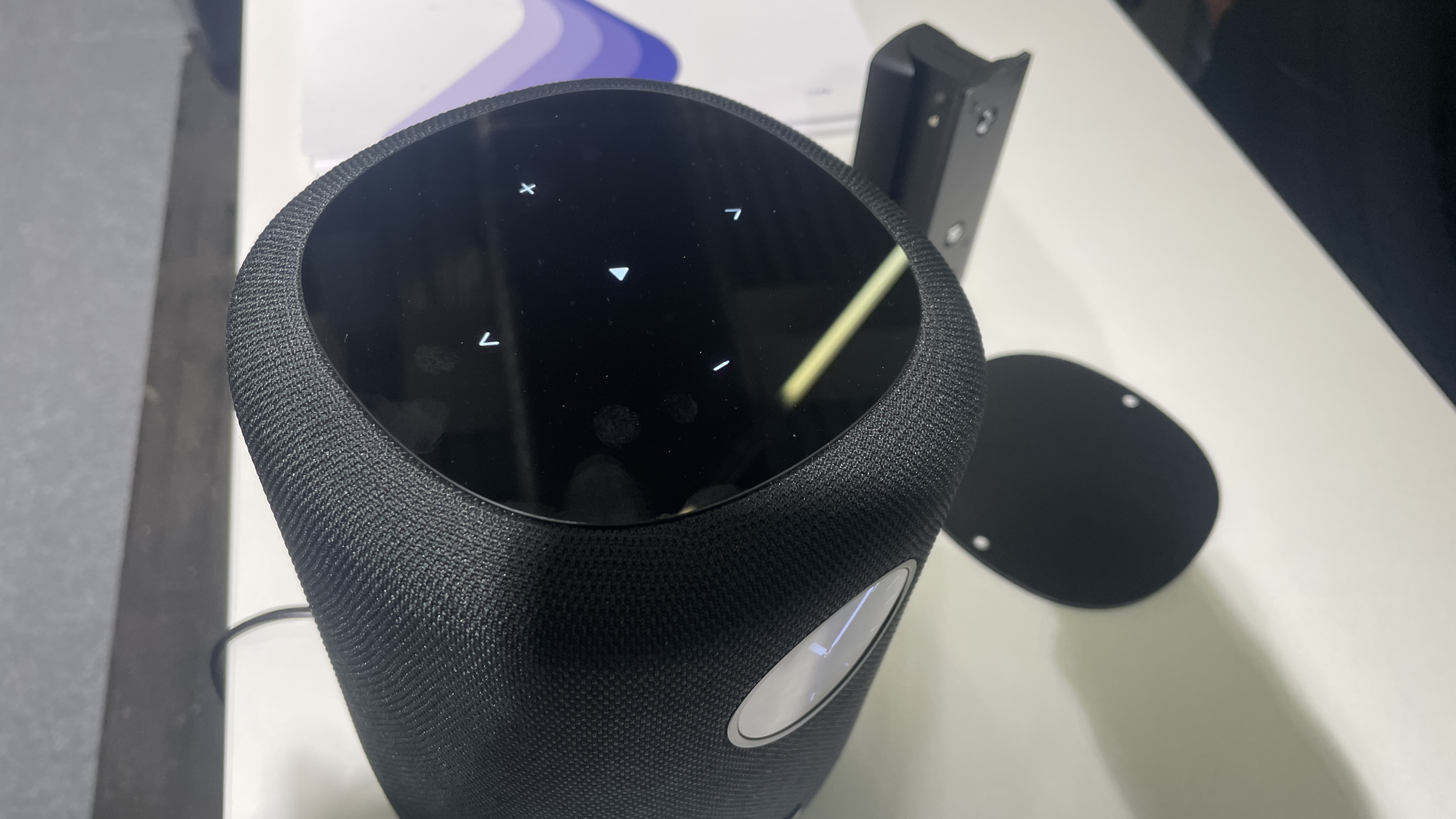 WiiM Sound smart speaker at show stand