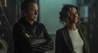 Kiefer Sutherland and Meta Golding in Rabbit Hole.