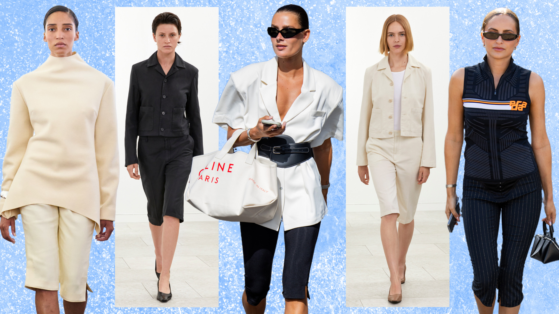 collage of women wearing capri pants
