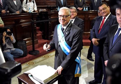 Alejandro Maldonado is sworn in as Guatemala's new president