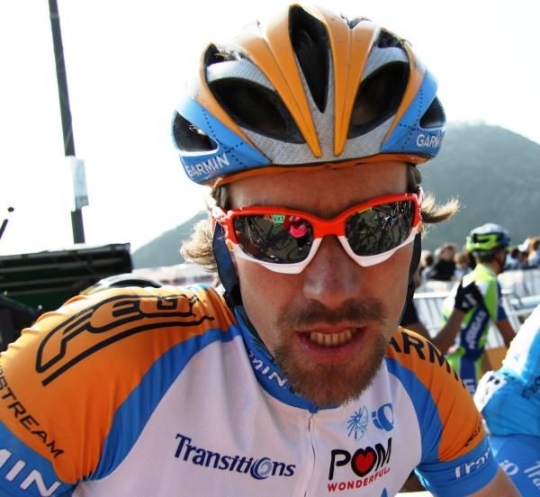 David Zabriskie (Garmin &ndash; Transitions) was sporting some cool facial hair on the start line.