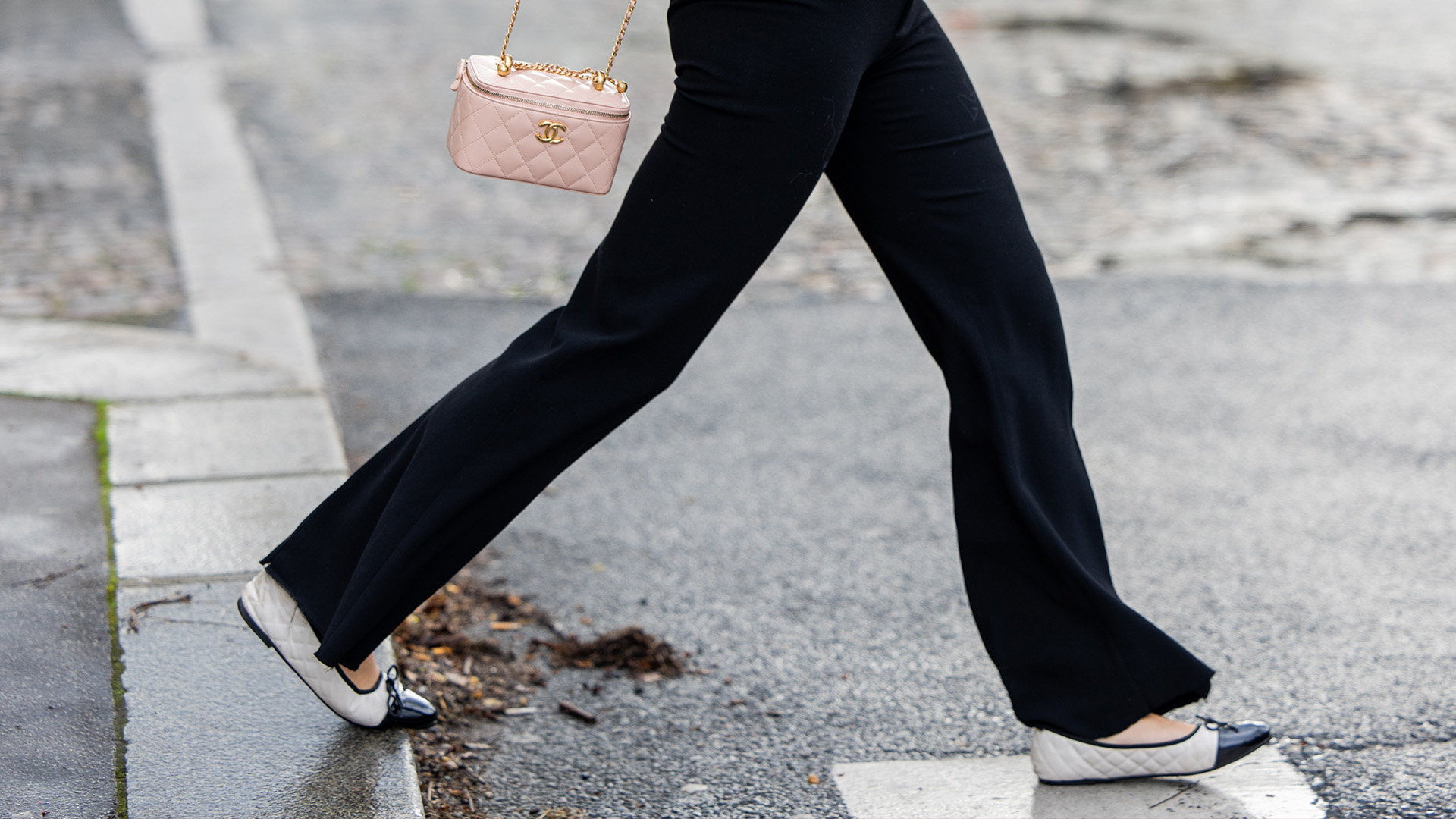 Chanel cap toe ballet flats