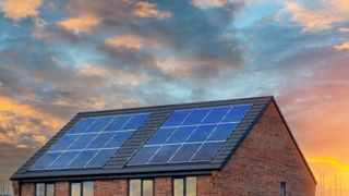 Solar panels on a new build house