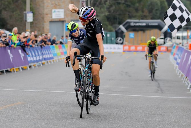 Ella Harris (New Zealand National Team) wins stage 2 of the 2020 Women&rsquo;s Herald Sun Tour at Falls Creek