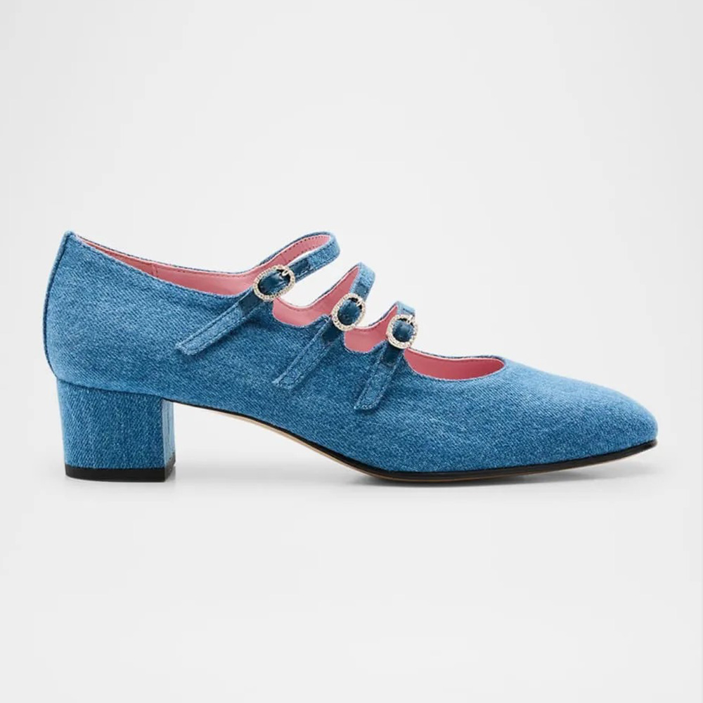 Kina Denim Mary Jane Ballerina Pumps