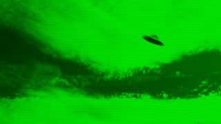 An image showing a UFO was allegedly captured on closed circuit television (CCTV) in the United Kingdom in 2008.