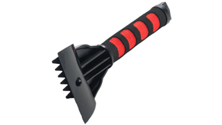 Black and red ice scraper