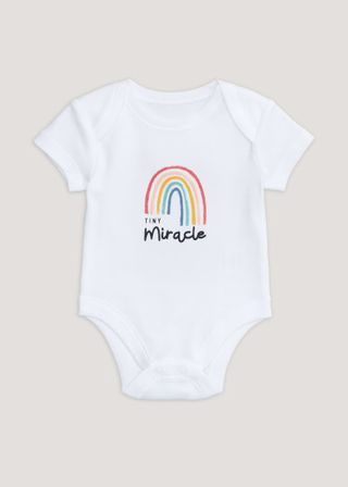 Baby White Tiny Miracle Bodysuit from Matalan's £5 and under baby sale