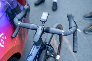 Splayed handlebars on the unreleased Lapierre gravel bike.