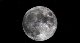 Graphic of full moon against the black backdrop of space.