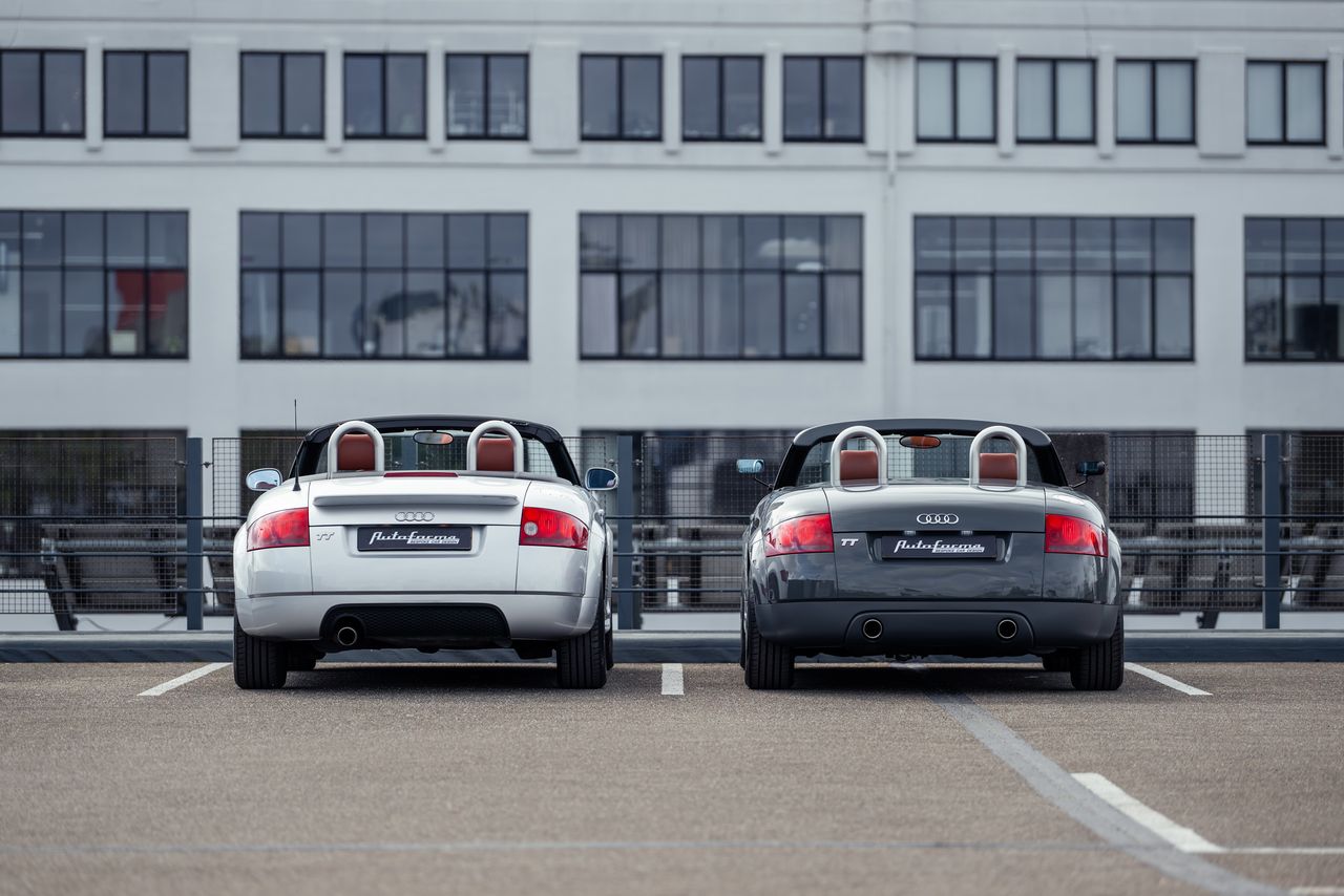 Niels van Roij's original silver TT seen alongside the Autoforma Audi TTS Restomod