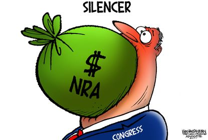 Political cartoon U.S. NRA lobbying Congress gun control