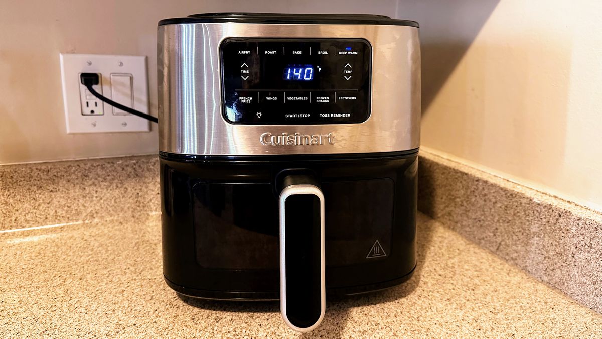 Cuisinart AIR-200 Basket Air Fry being tested in writer's kitchen