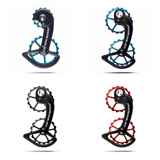 The CeramicSpeed OSPW system is available in a variety of pulley wheel colours