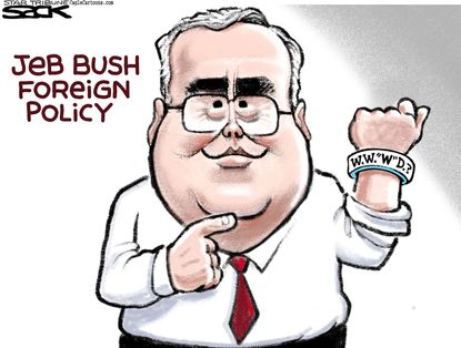 Political cartoon U.S. Jeb Bush foreign policy