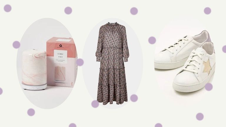 three products in the Oliver Bonas Black Friday sale, including a dress, white trainers and a diffuser