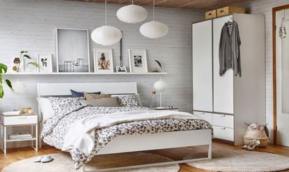 Ikea lighting in a bedroom