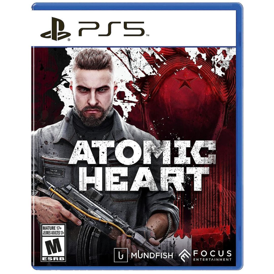Atomic Heart PS5 box art on a white background