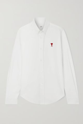 Ami Paris ADC Embroidered Cotton Oxford Shirt