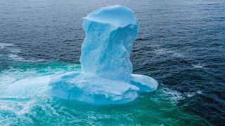 a strange shaped iceberg