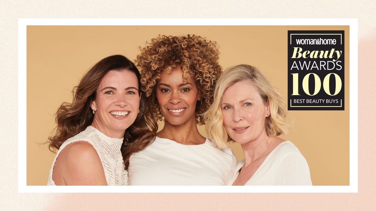 An image of three women smiling with the beauty awards 2024 logo on the right hand side