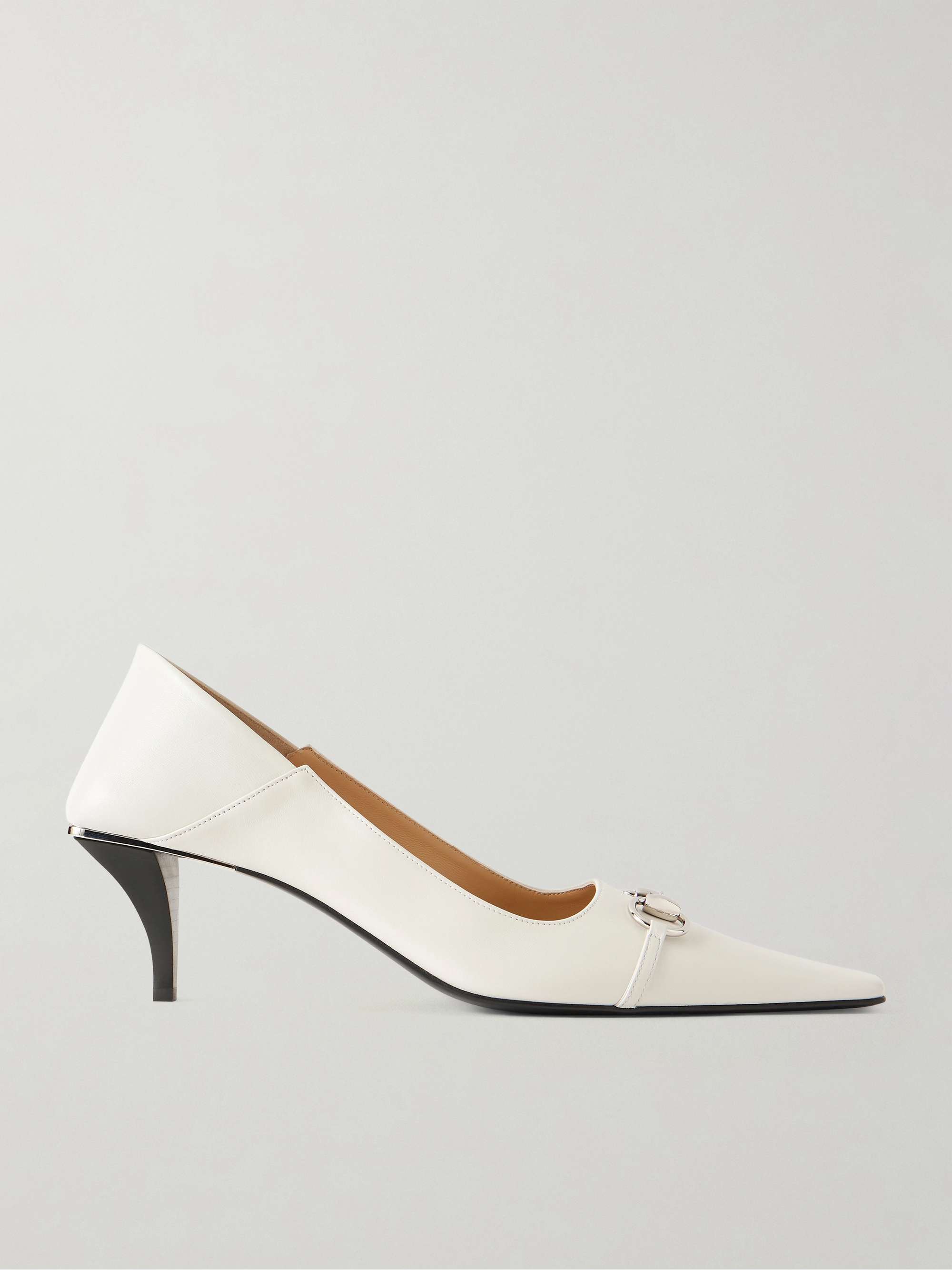 Vittoria Collapsible-Heel Horsebit-Embellished Leather Pump