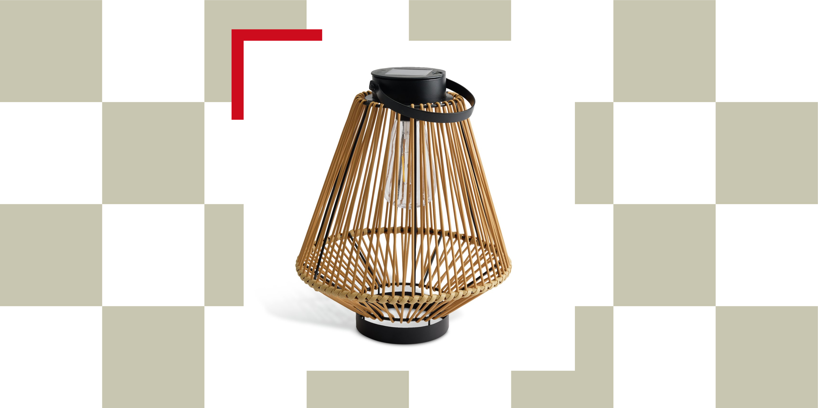 habitat solar rattan lantern 