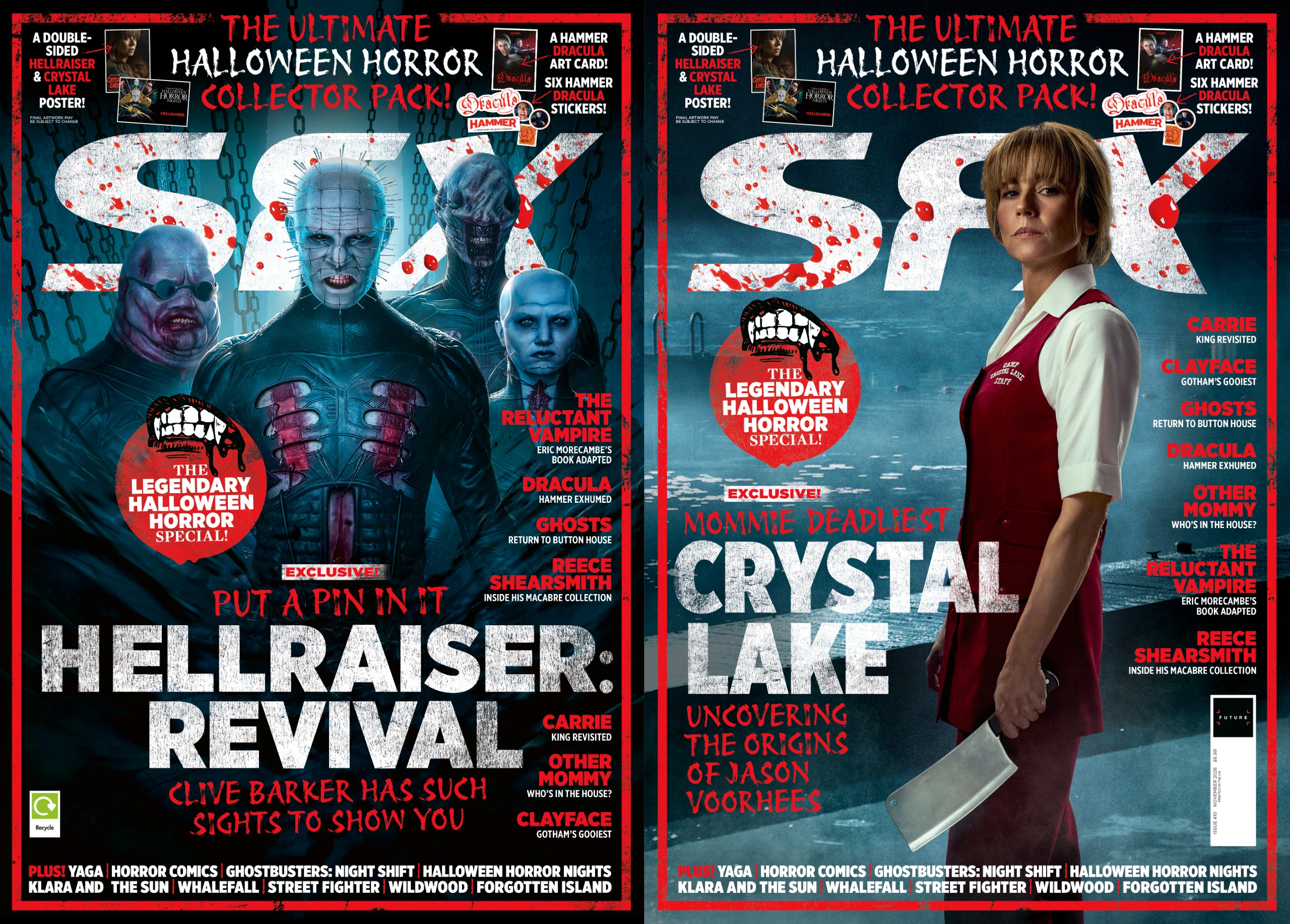 Hellraiser: Revival and Crystal Lake on the two-sided wrap for SFX issue 410.