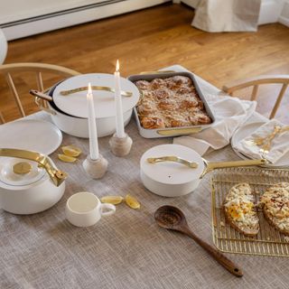 caraway pans on a table