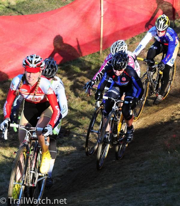 Mo Bruno-Roy (Bob's Red Mill-Seven) leading up the climb after Elliot had a bobble