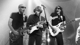 Joe Satriani, Eric Johnson and Steve Vai in 1996