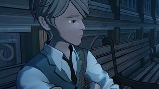 A young man in a tie looking pensive