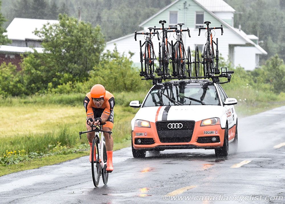 Alec Cowan took the stage plus the Yellow, Red (Best Young Rider) and White (Points) jerseys