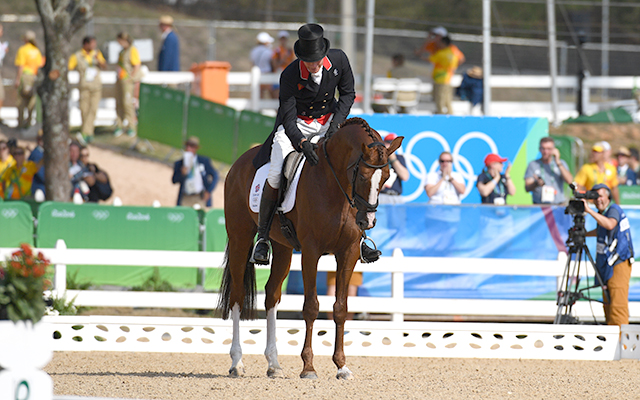 William and Chilli after their impressive dressage test at the Rio Olympics
