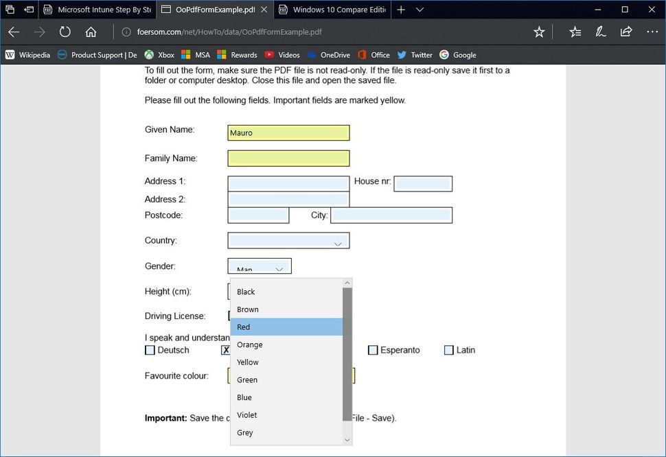 How To Edit A Pdf Form Using Microsoft Edge