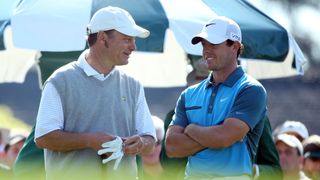 Jeff Knox and Rory McIlroy at the 2014 Masters