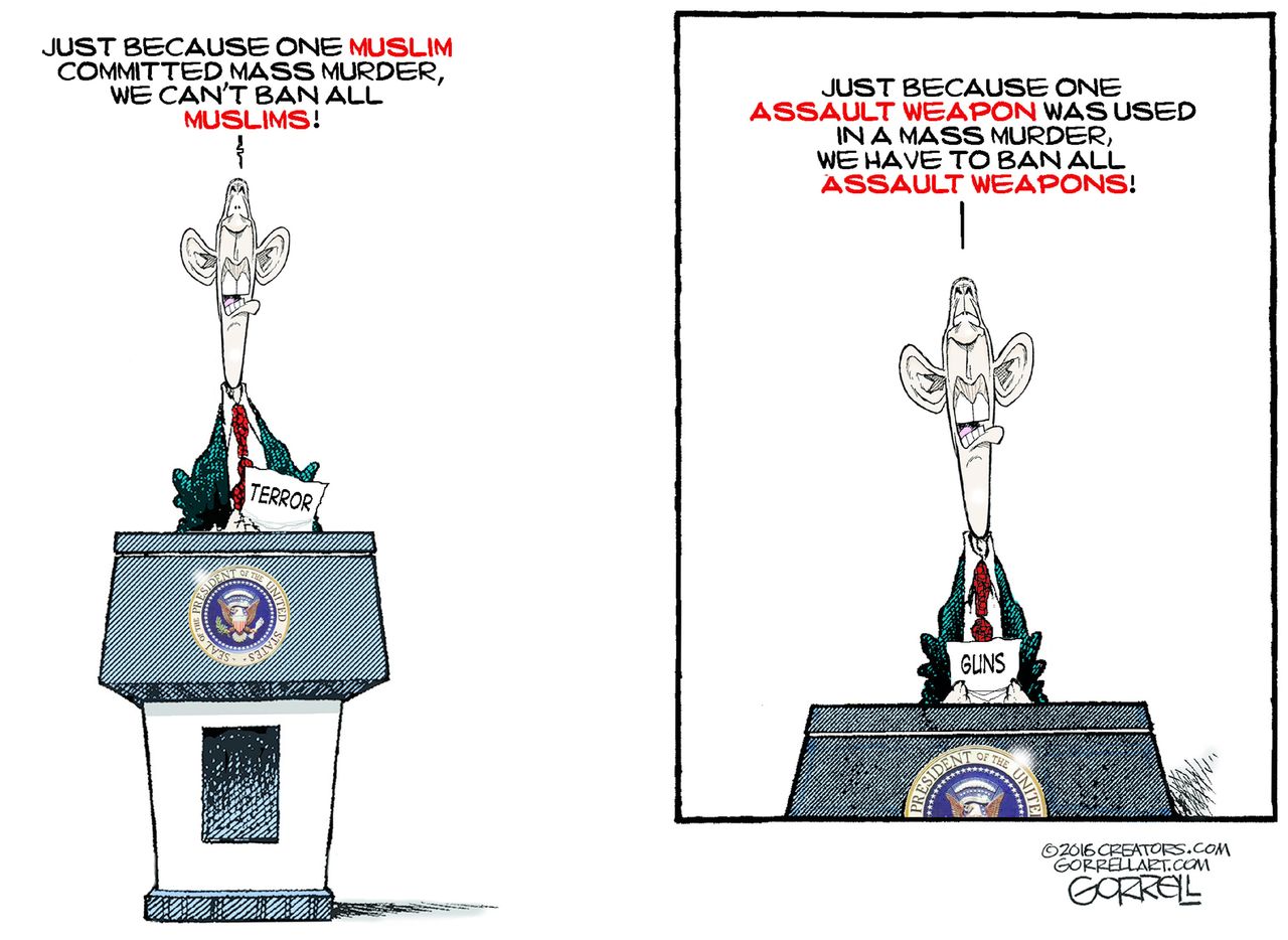 Political Cartoon&amp;amp;nbsp;U.S. Obama Muslims Assault Weapons Ban