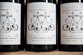 Jessica Hische's lettering work for limited-edition wines by Mahonia Vineyard