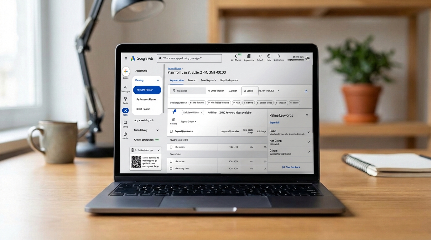 Screenshot of Google ads on macbook