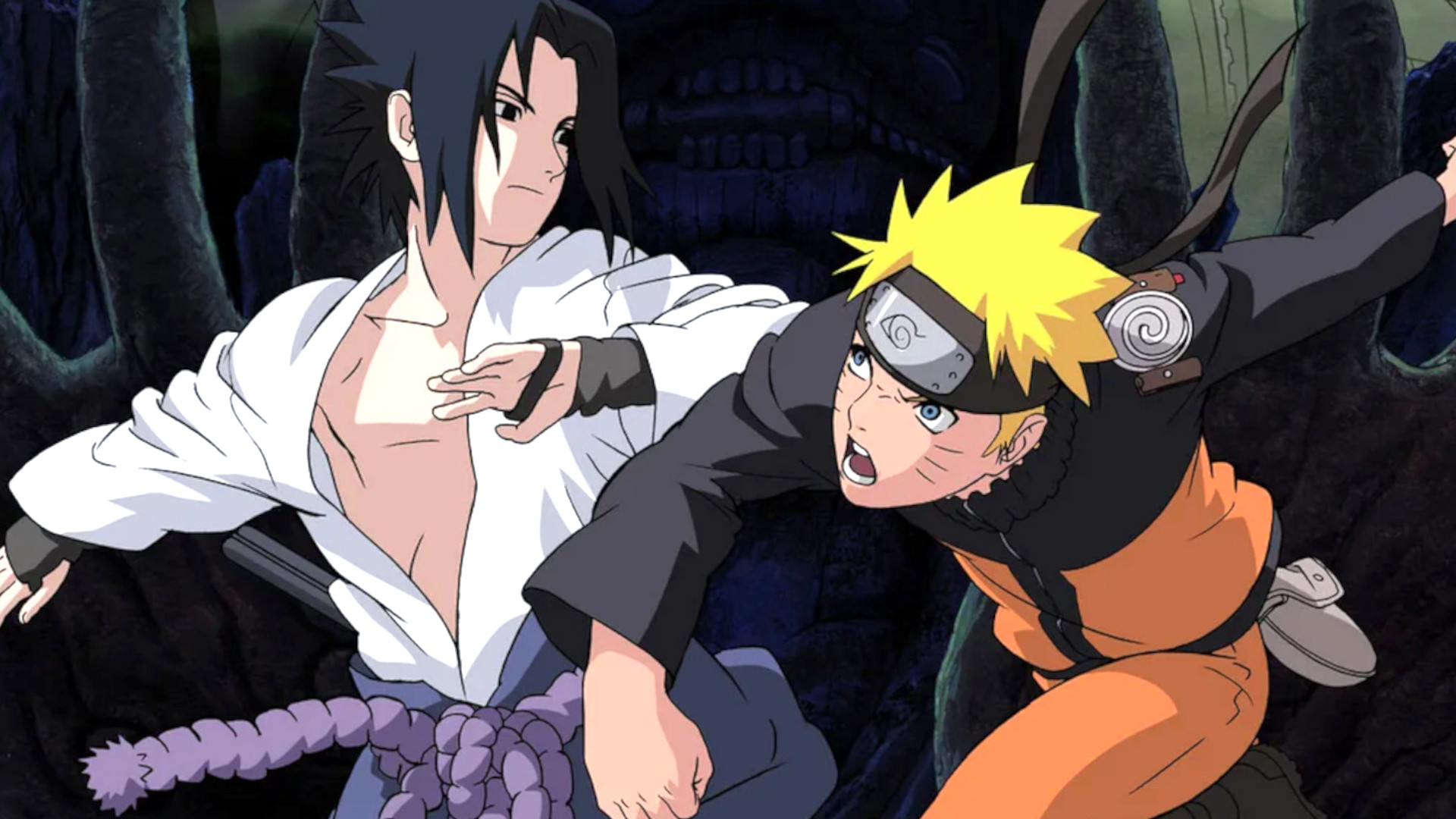 Naruto Shippuden filler: Naruto Uzumaki and Sasuke Uchiha fighting each other during the anime Naruto.