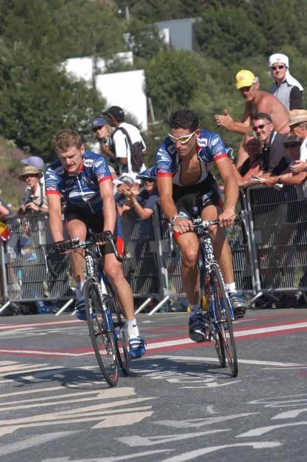 On Alpe d'Huez with Landis at the Tour de France