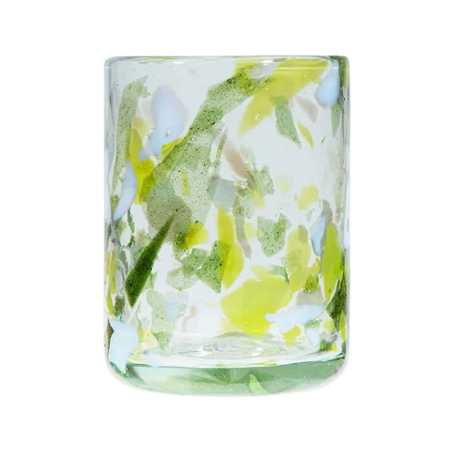 A green tumbler made from glass