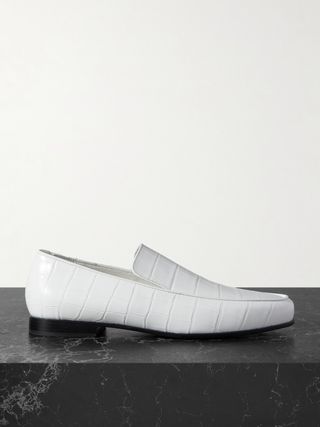 + Net Sustain the Croco Oval Croc-Effect Leather Loafers