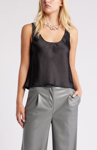 Scoop Neck Satin Tank