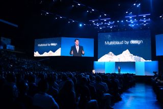 Dell Technologies World 2023: Michael Dell on stage discussing commitment to multi-cloud by design