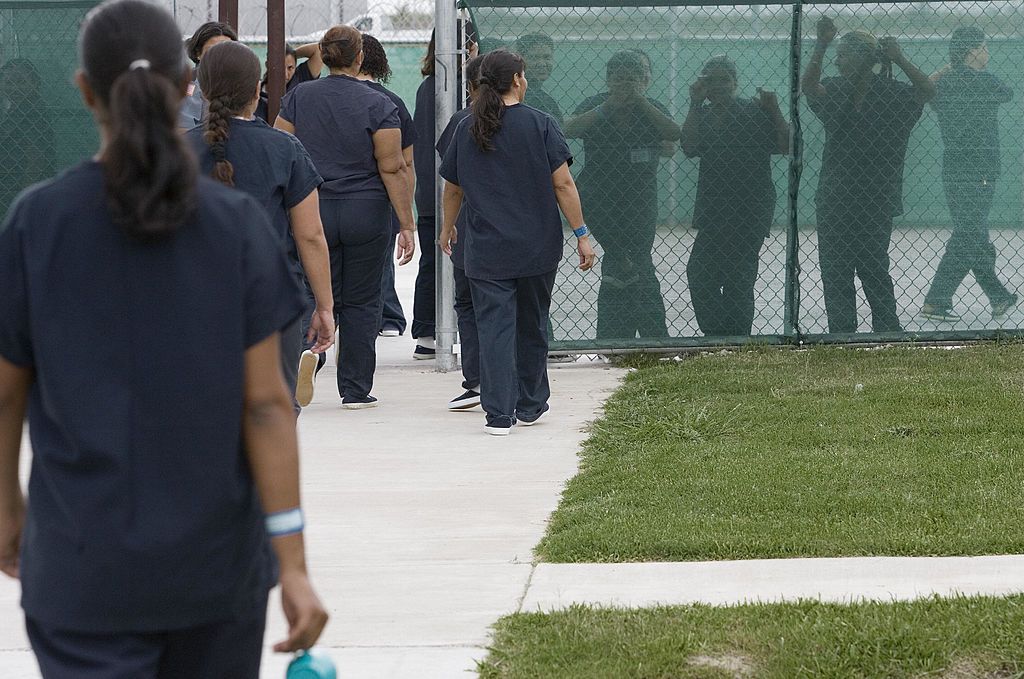 Female detainees at a prison